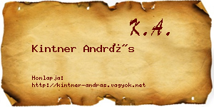 Kintner András névjegykártya